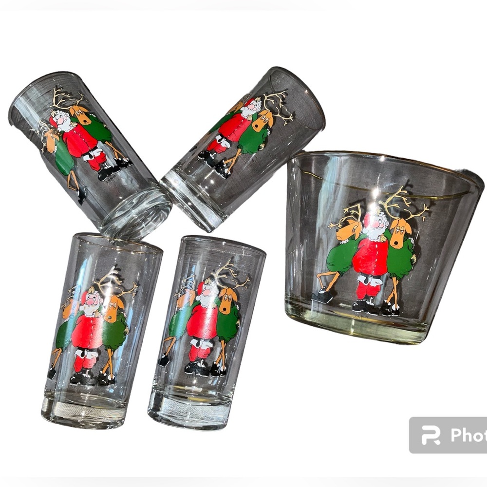 Vintage Balfour Tipsy Santa and Reindeer